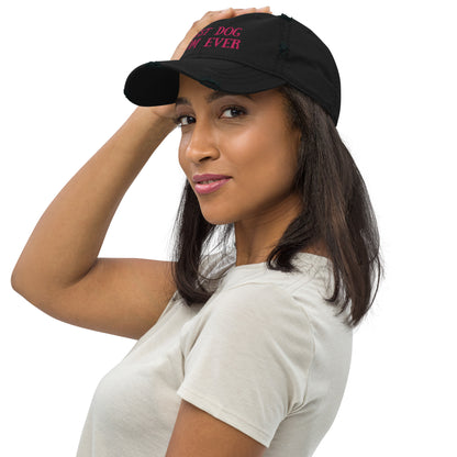 Best Dog Mom Ever Distressed Hat - Ghostly Tails