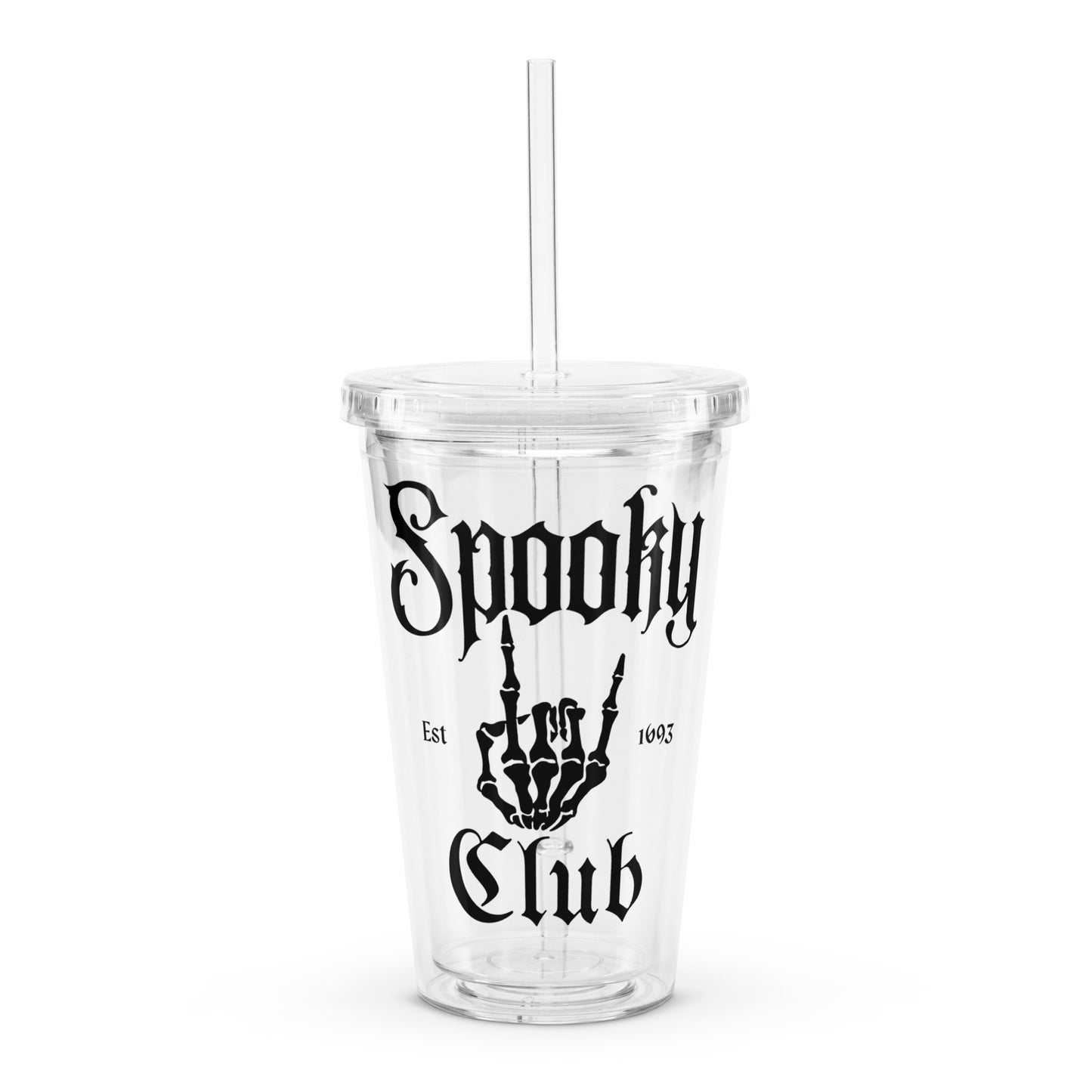 Spooky Club Clear plastic tumbler