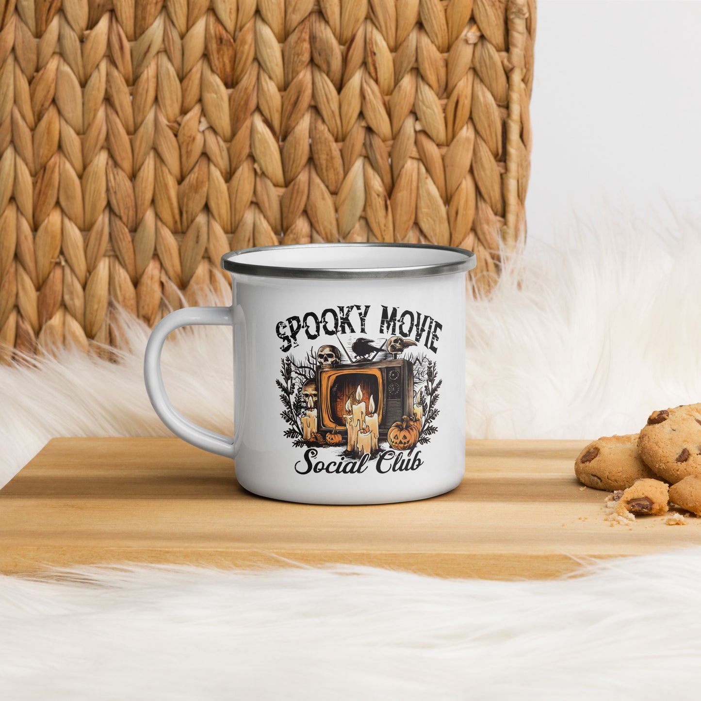 Spooky Movie Club Enamel Mug