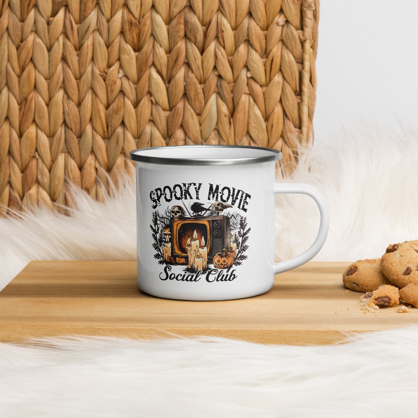 Spooky Movie Club Enamel Mug