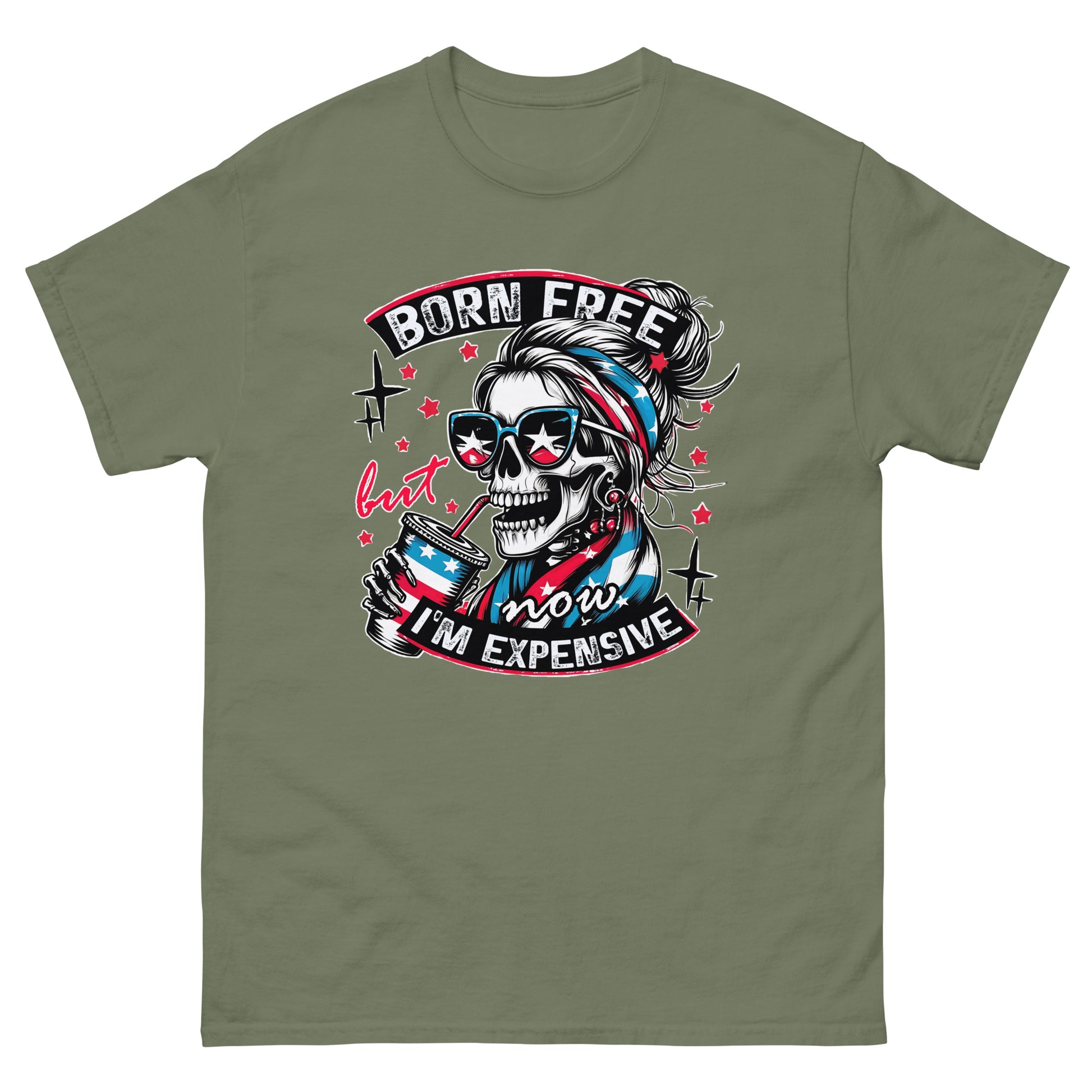 Born Free but Expensive Gildan classic tee - Ghostly Tails