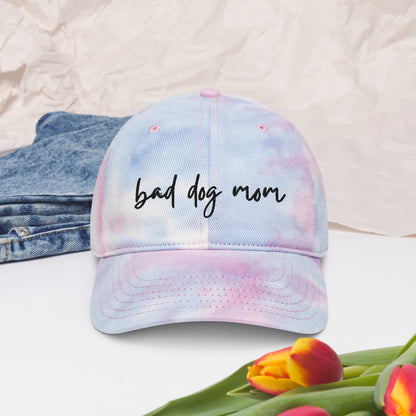 Bad Dog Mom Tie dye hat - Ghostly Tails