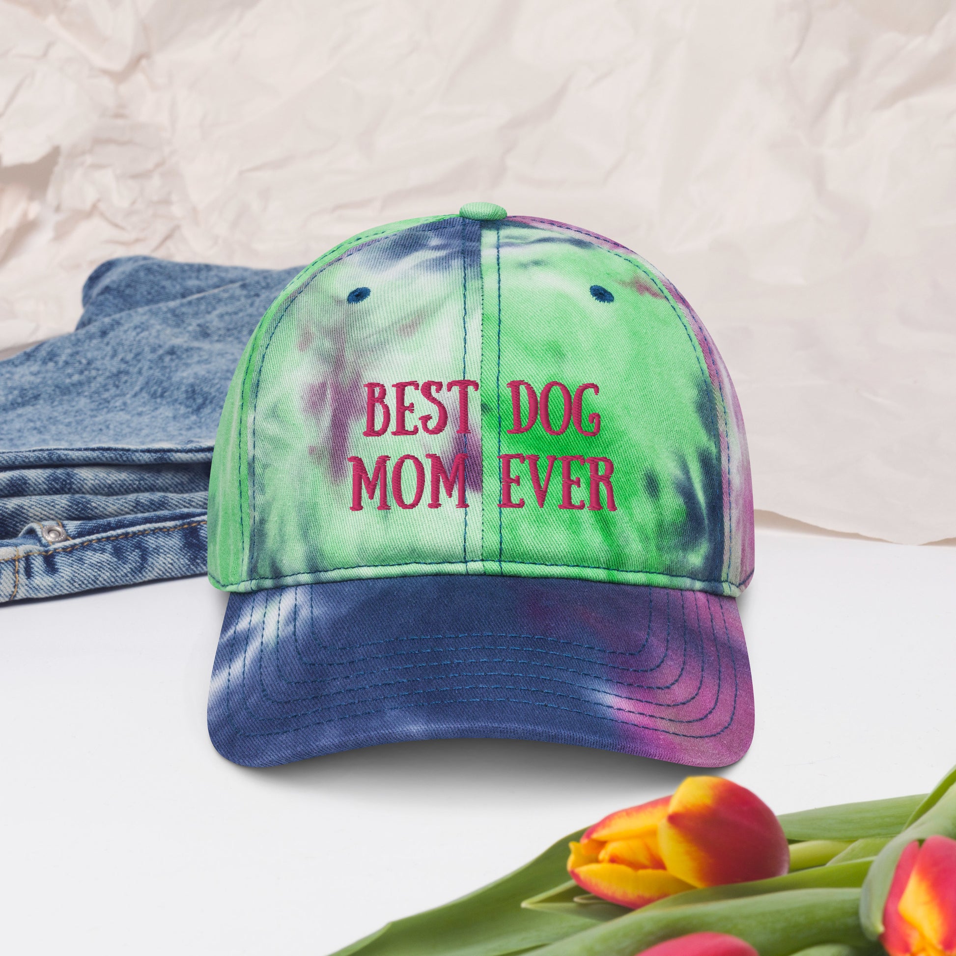 Best Dog Mom Ever Tie dye hat - Ghostly Tails