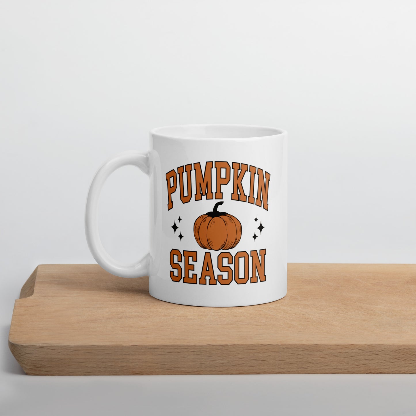 Pumpkin Season White glossy mug