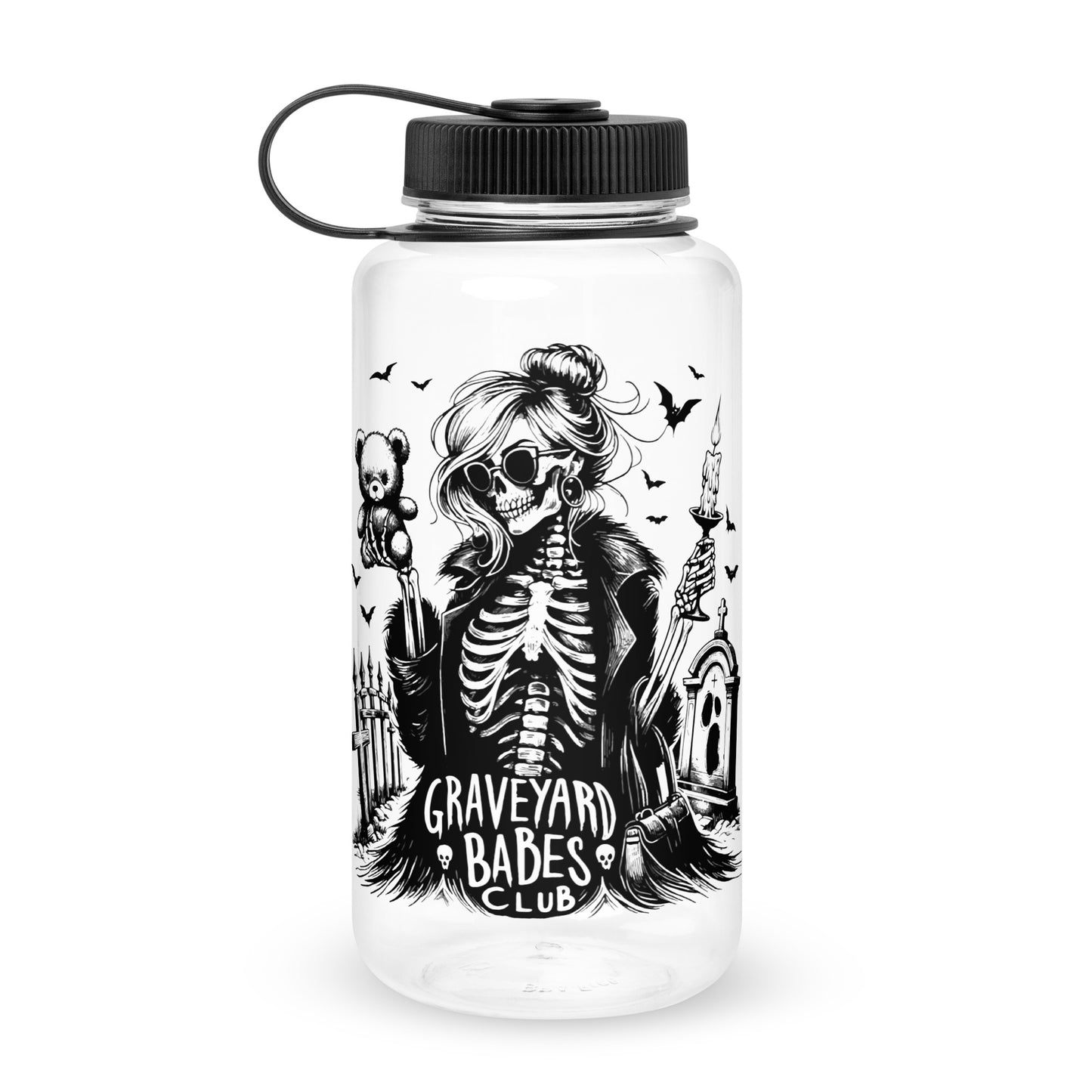 Graveyard Babe Wide mouth plastic water bottle