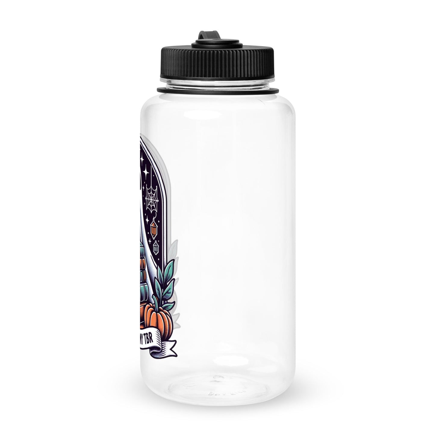 Haunted By My TBR Wide mouth plastic water bottle