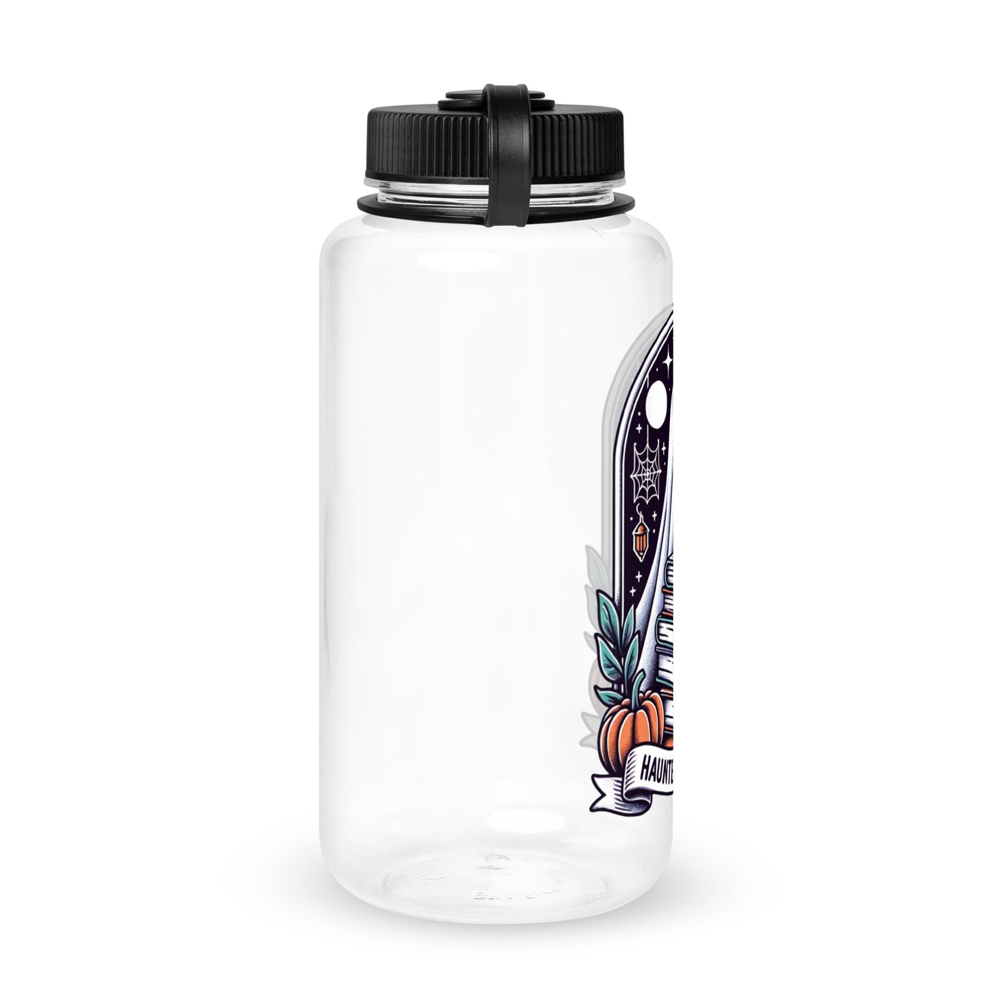 Haunted By My TBR Wide mouth plastic water bottle