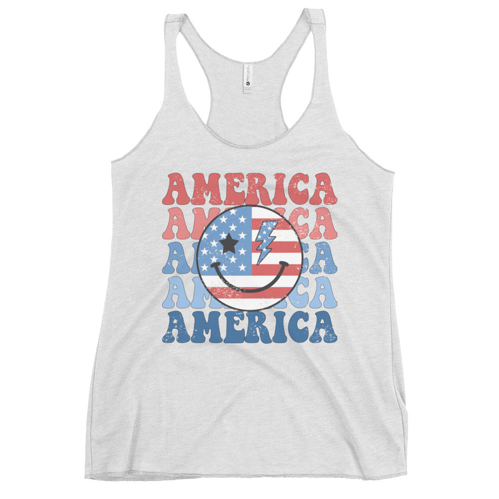 America Women's Racerback Tank - Ghostly Tails