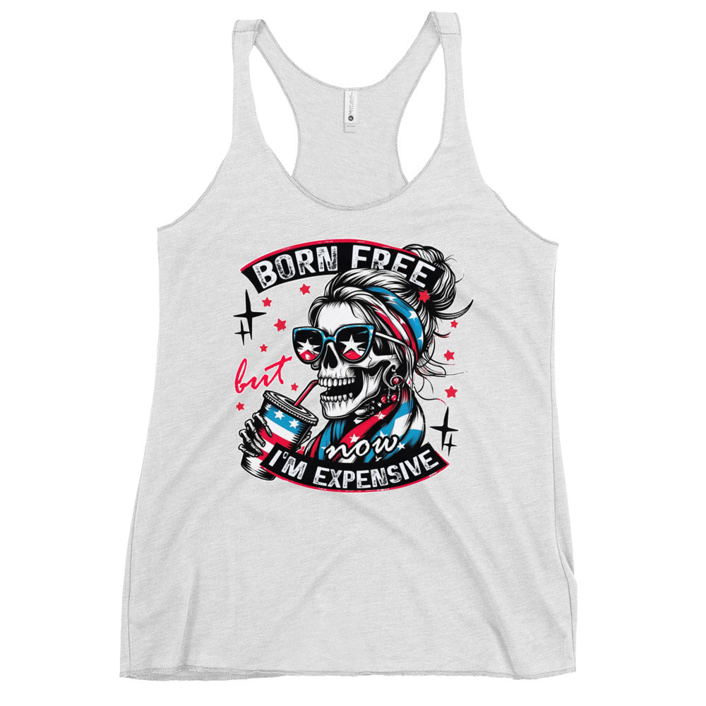 Born Free but Expensive Women's Racerback Tank - Ghostly Tails