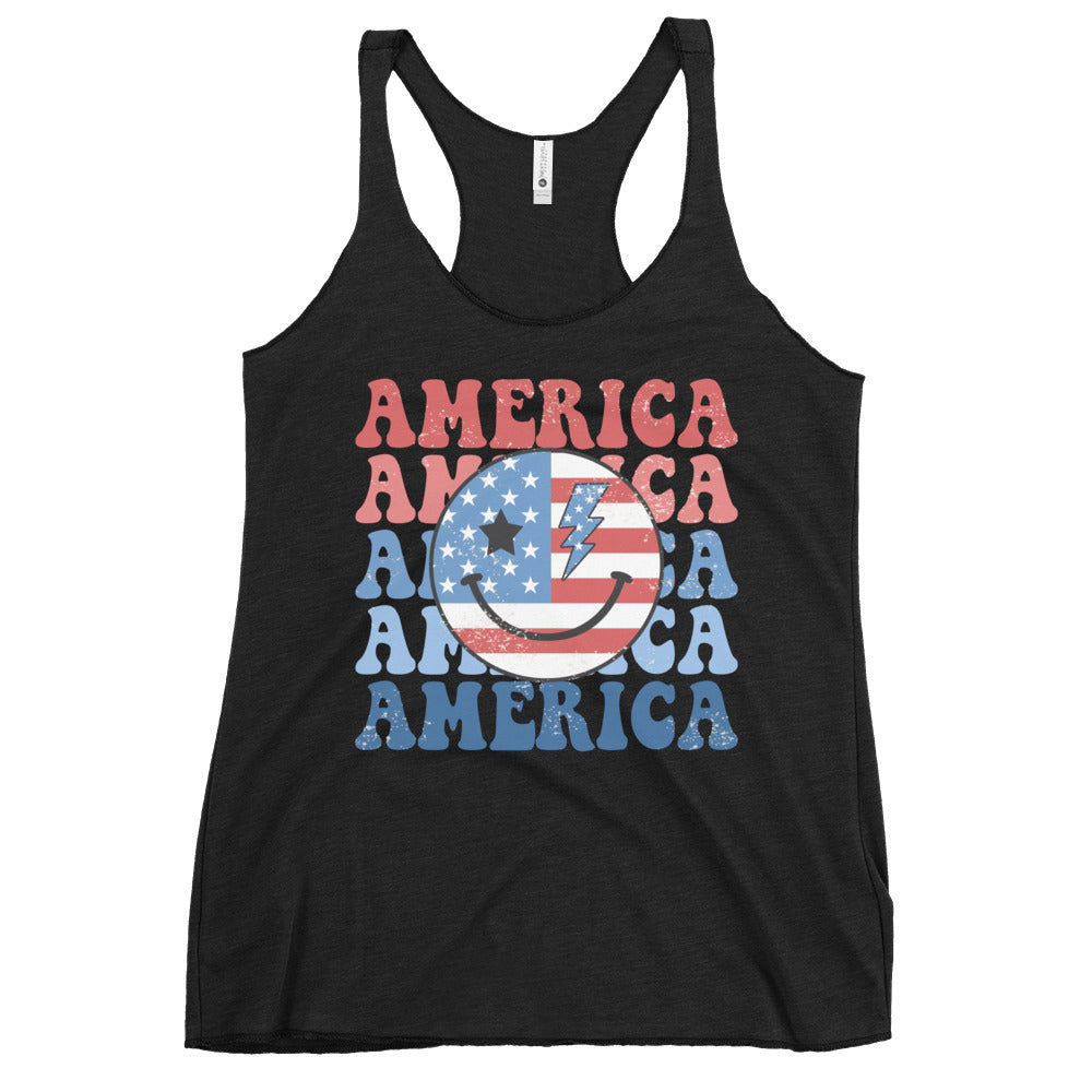 America Women's Racerback Tank - Ghostly Tails