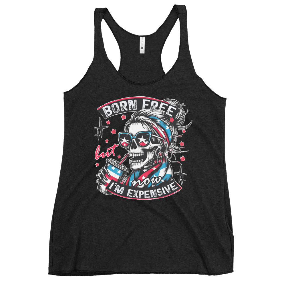 Born Free but Expensive Women's Racerback Tank - Ghostly Tails