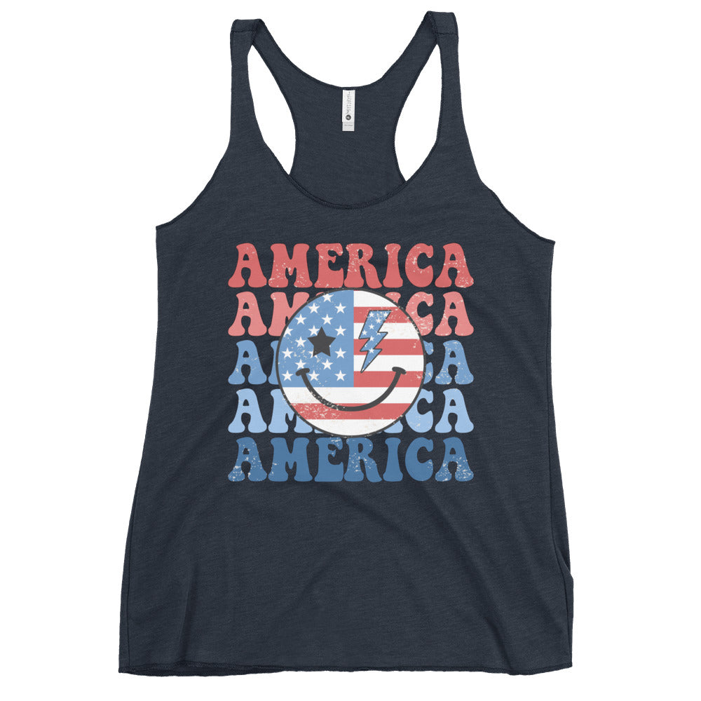 America Women's Racerback Tank - Ghostly Tails