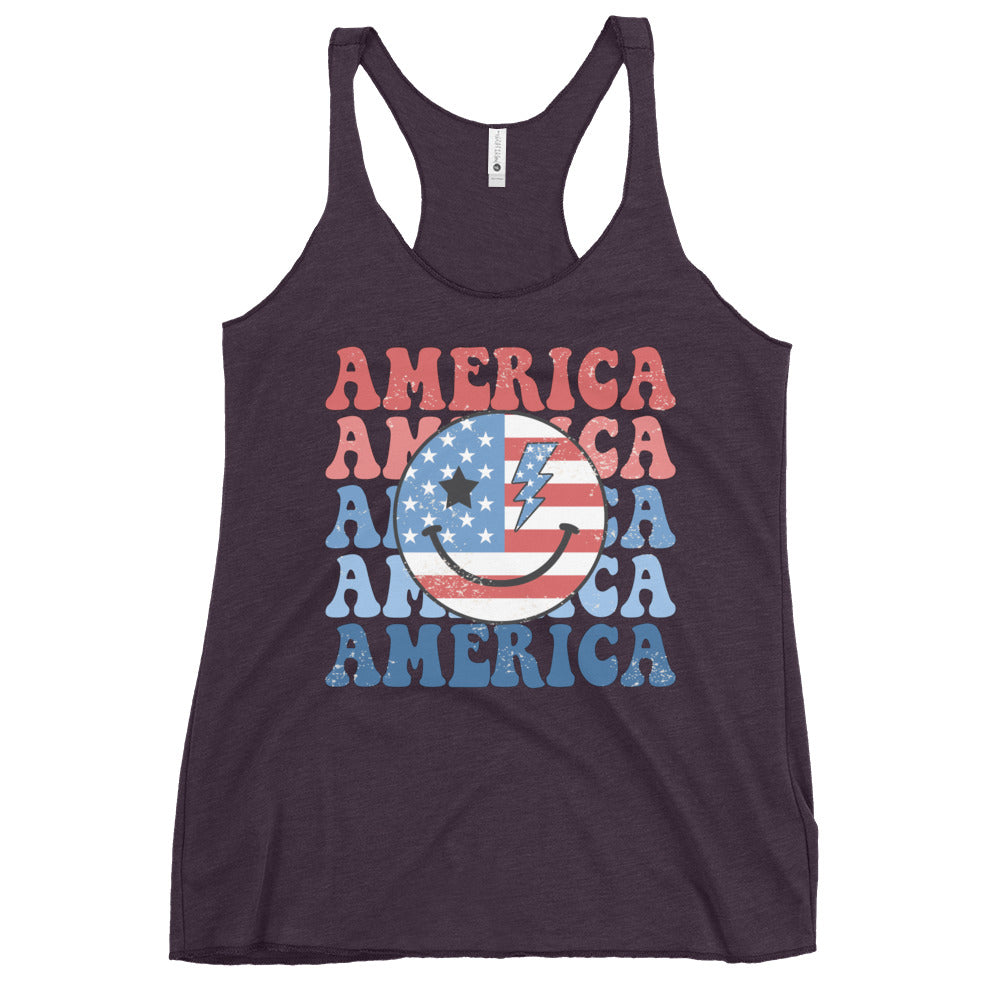 America Women's Racerback Tank - Ghostly Tails