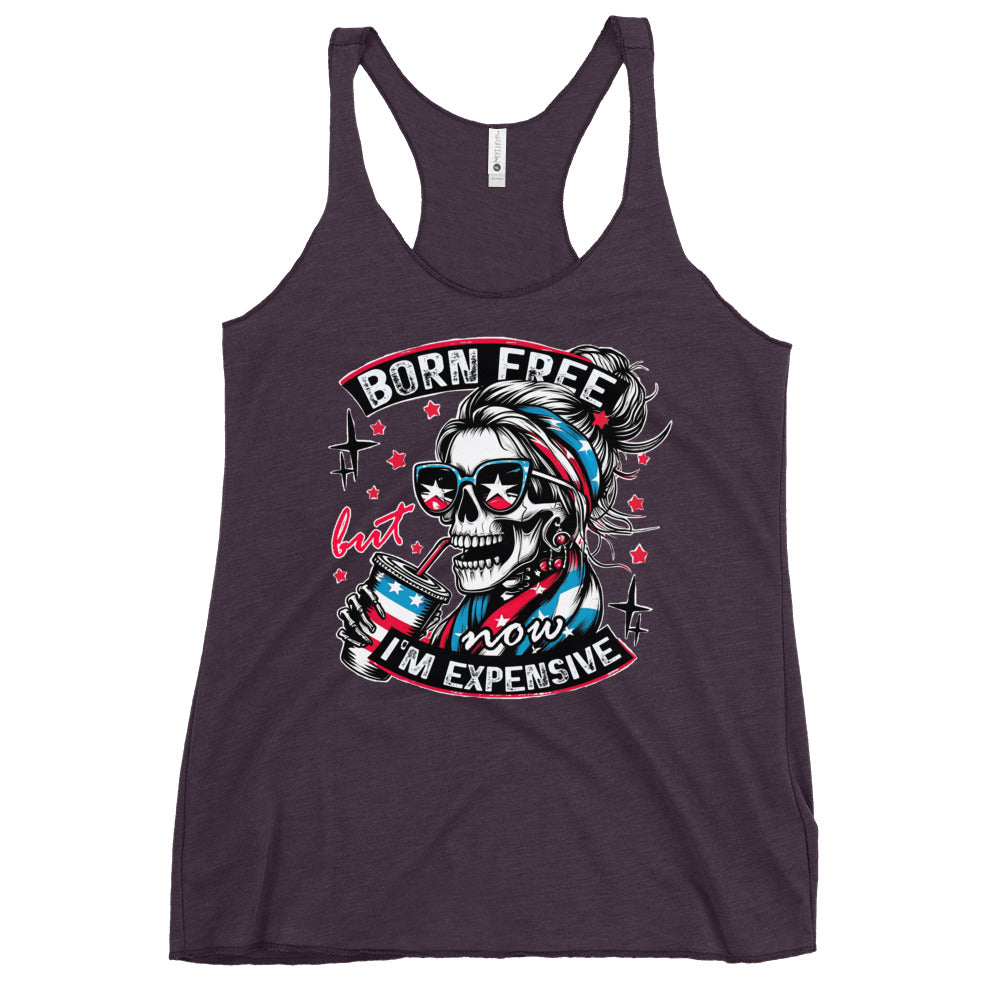 Born Free but Expensive Women's Racerback Tank - Ghostly Tails